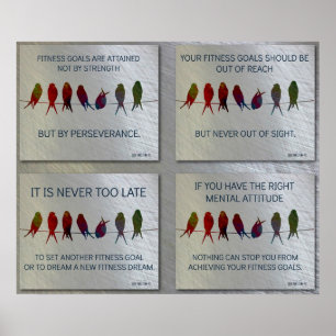 Affiche Citations de motivation de gymnase : Oiseaux et