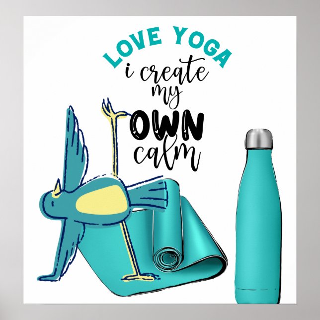 Affiche Citations de yoga d'oiseaux (Devant)