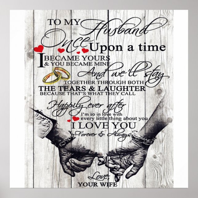 Affiche Citations Drôle À Mon Mari | Cadeau Pour Mari | (Devant)