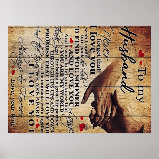 Affiche Citations Drôle À Mon Mari | Cadeau Pour Mari | (Devant)