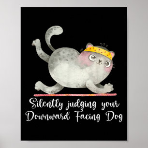 Affiche Citations Drôle De Yoga Chat Jugement Silencieux
