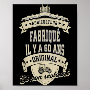 Affiche Citations drôles d'anniversaire de tracteur d'agri