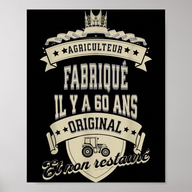 Affiche Citations drôles d'anniversaire de tracteur d'agri (Devant)