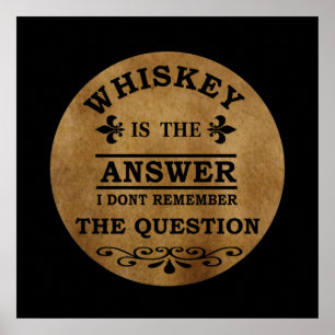 Affiche citations drôles de whisky vintage
