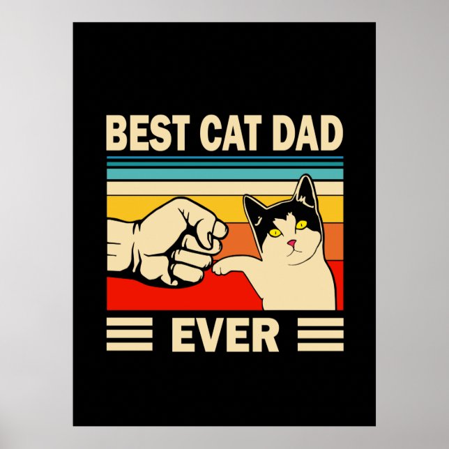 Affiche Citations grand-père | Meilleur papa de chat (Devant)