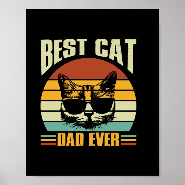 Affiche Citations grand-père | Meilleur papa de chat (Devant)