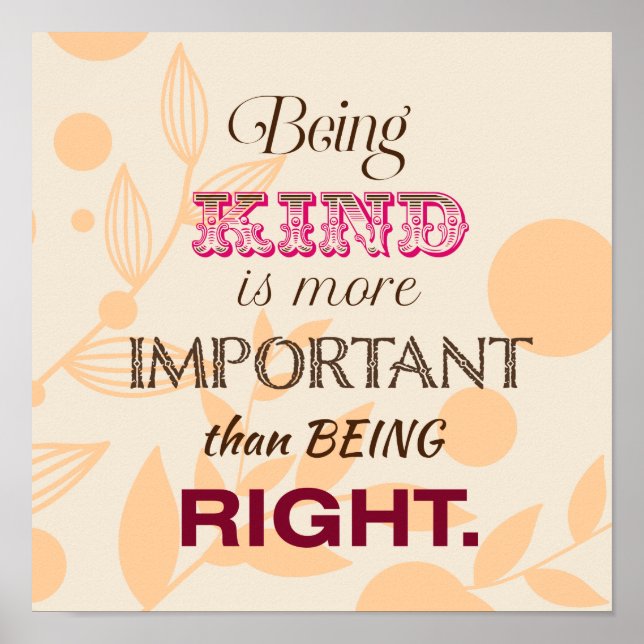 Affiche Citations inspirantes de gentillesse et de pardon (Devant)