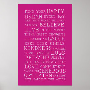 Affiche Citations Inspirantes Rose Trouvez Votre Bonheur