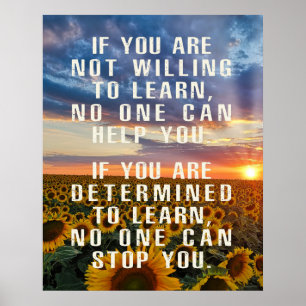 Affiche Citations motivantes, Art de tournesol, Citations 