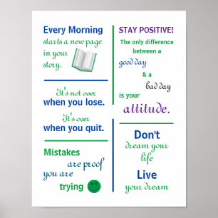 Affiche Citations motivationnelles Accueil ou classe
