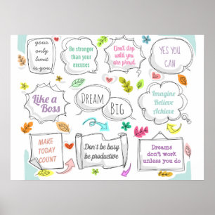 Affiche Citations Motivationnelles Colorées Discours Bulle