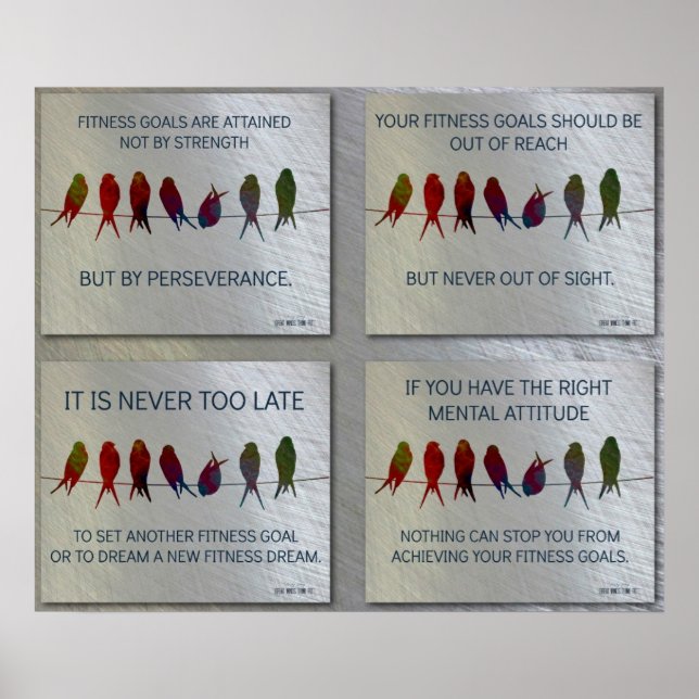 Affiche Citations motivationnelles de gymnase : Oiseaux et (Devant)