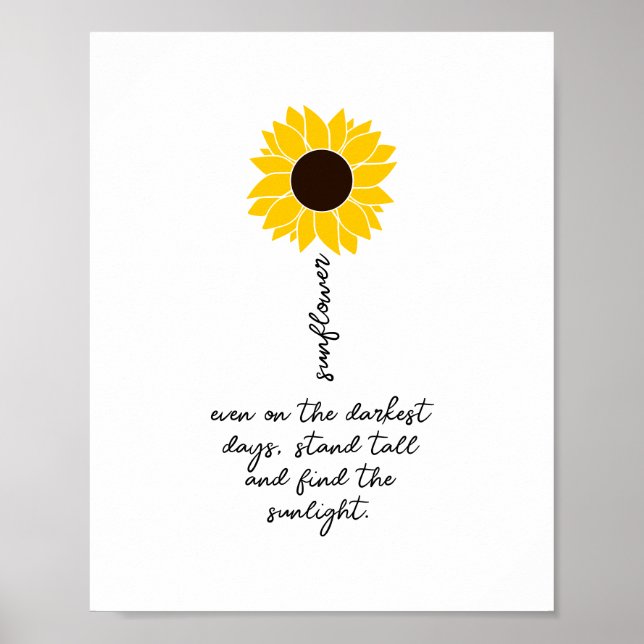 Affiche Citations positives du tournesol Motivation inspir (Devant)