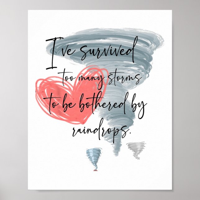 Affiche Citations Positives Santé Mentale J'ai Survécu Aus (Devant)