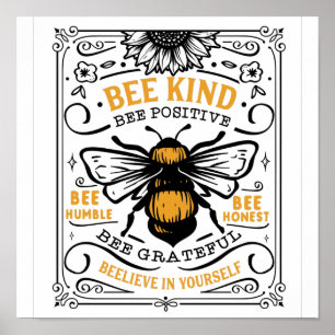 Affiche Citer Abee gentil abeille positive abeille reconna