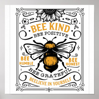 Affiche Citer Abee gentil abeille positive abeille reconna