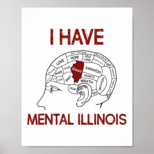 Affiche Citer les amoureux J'ai Mental Illinois