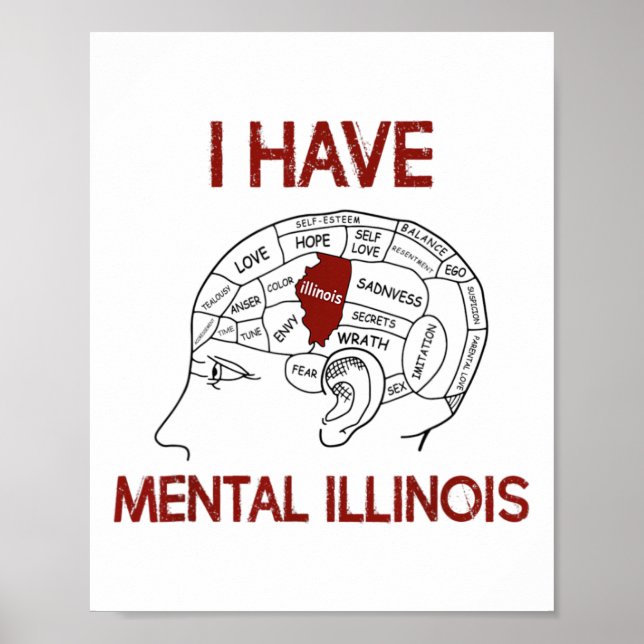 Affiche Citer les amoureux J'ai Mental Illinois (Devant)