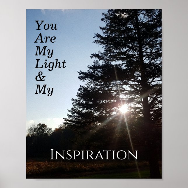 Affiche Citer Vous Êtes Mon Inspiration Sunlight Forest (Devant)