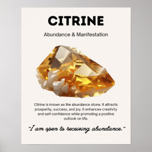 Affiche Citrine Cristal Pierre Signification