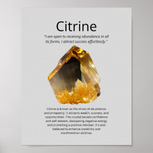 Affiche Citrine Crystal Signification