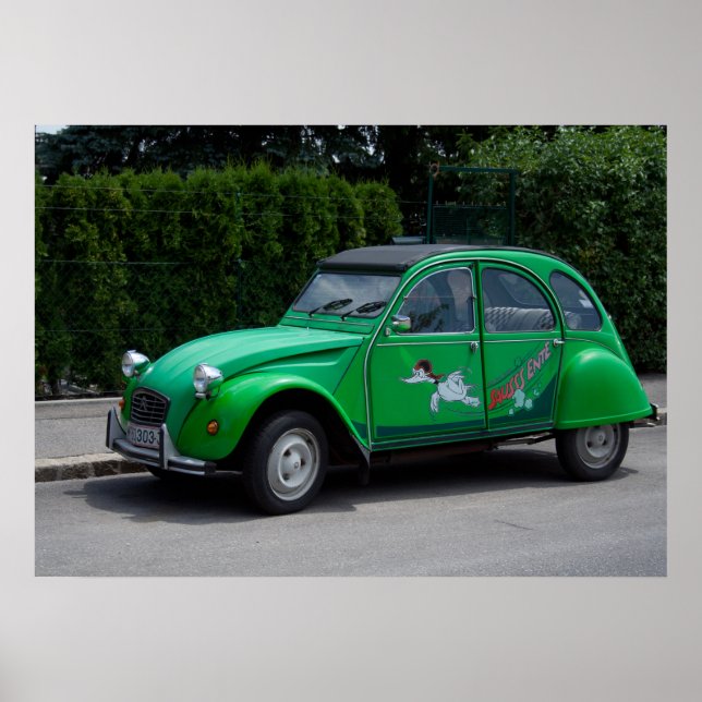 Affiche Citroen 2 CV Green Saussente (Devant)