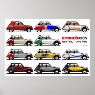 Affiche Citroën 2CV éditions limitées