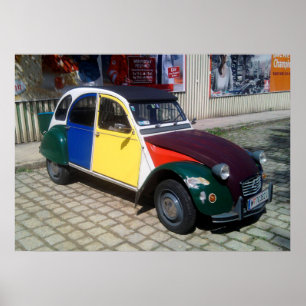 Affiche Citroen coloré 2 CV