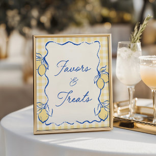 Affiche Citron Amalfi Bleu et Jaune Faveurs et Friandises