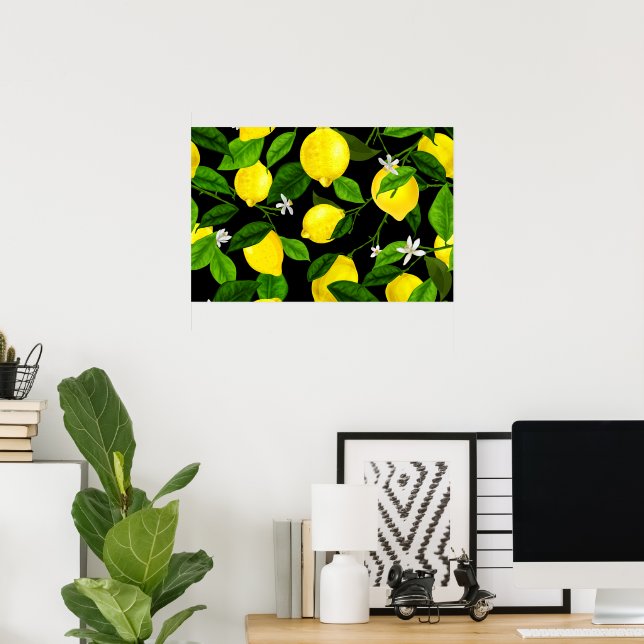 Affiche Citron Aquarelle 2 (Bureau à domicile)