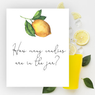 Affiche Citron baby shower Devinez combien de bonbons