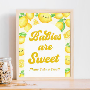 Affiche Citron Baby shower Favoriser