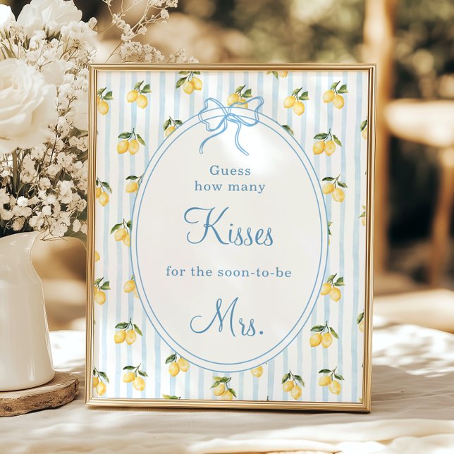 Affiche Citron bleu Bow Italien Devinez combien Kisse (Créateur téléchargé)