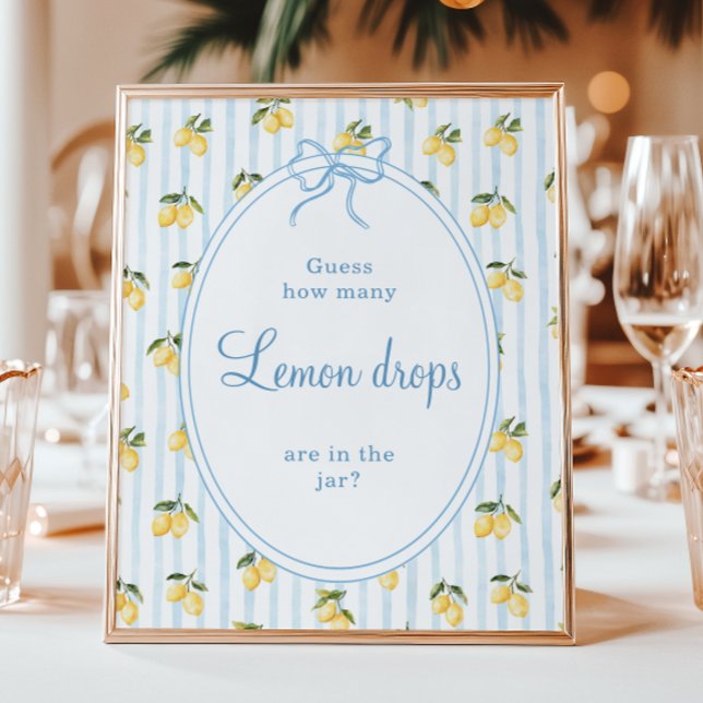 Affiche Citron bleu Bow Italien Devis combien de gouttes d (Créateur téléchargé)