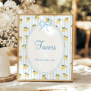 Affiche Citron Blue Bow Italien Faveurs