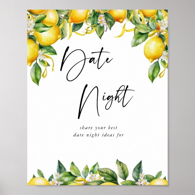 Affiche Citron Citrus douche nuptiale Date Jar Game (Devant)
