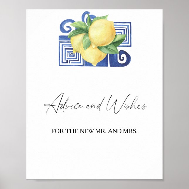 Affiche Citron - Conseils et Vœux pour les Nouveaux Mariés (Devant)