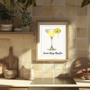 Affiche Citron Drop Martini Citrus frais Cocktail