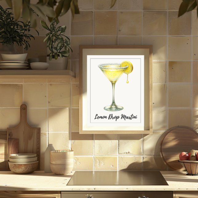 Affiche Citron Drop Martini Citrus frais Cocktail (Créateur téléchargé)