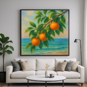 Affiche Citron du Littoral - Peinture au Pastel d'un Orang