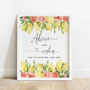 Affiche Citron et fleurs Conseils pour la mariée et la cha