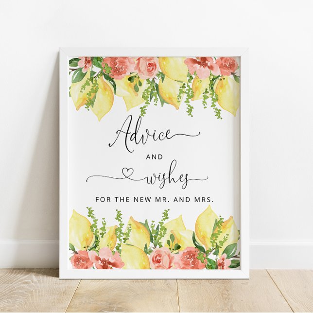 Affiche Citron et fleurs Conseils pour la mariée et la cha (Créateur téléchargé)