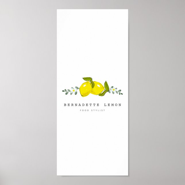 Affiche Citron & Fleur Blanche Simple et Propre (Devant)