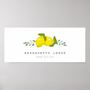 Affiche Citron & Fleur Blanche Simple et Propre
