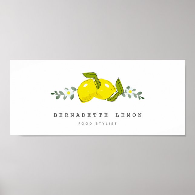 Affiche Citron & Fleur Blanche Simple et Propre (Devant)