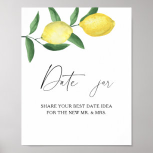 Affiche Citron - idées pour une soirée en amoureux. Jeu de