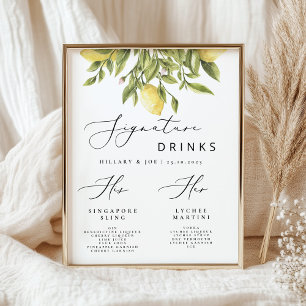 Affiche Citron Méditerranéen Mariage signature Boissons