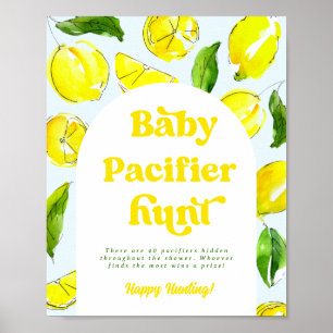 Affiche Citron Retro Baby Pacifier Chasse Douche Jeux