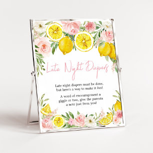 Affiche Citron rose Floral Late Night Diapés