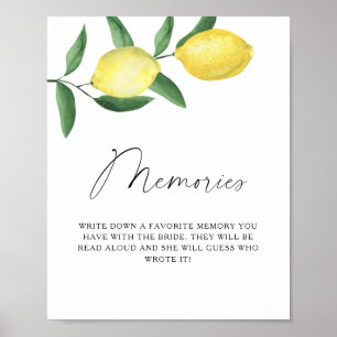 Affiche Citron - souvenirs avec la mariée